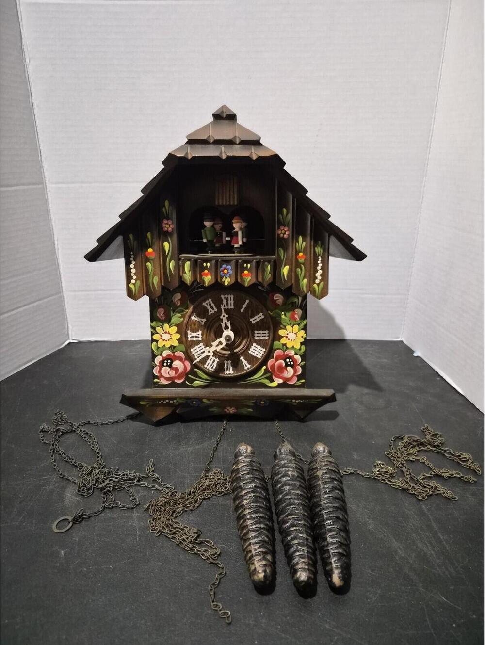Vintage Cuckoo Clock Made In Germany Swiss Musical Movement Beautiful Handmade